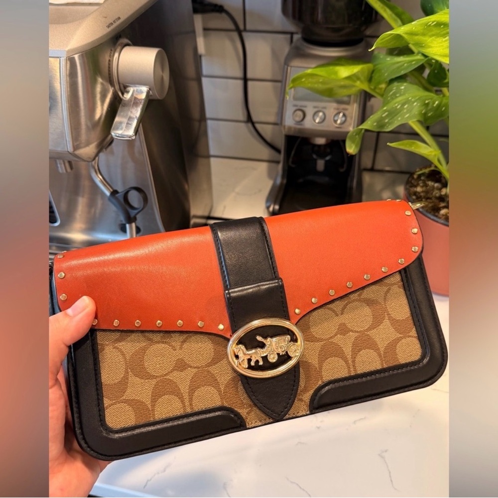 Coach Georgie Colorblock Signature Canvas Shoulder Bag - Picture 3 of 12